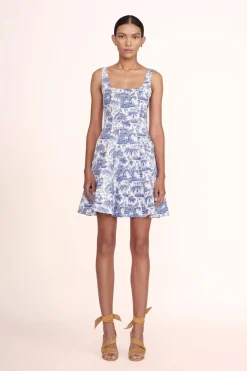 STAUD MINI WELLS DRESS  BLUE TOILE BLUETOILE Clearance