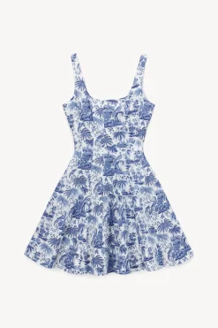 STAUD MINI WELLS DRESS BLUE TOILE BLUETOILE Clearance