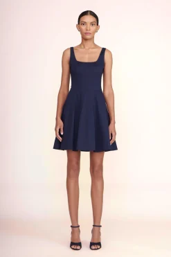 STAUD MINI WELLS DRESS   NAVY New