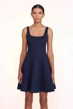 STAUD MINI WELLS DRESS   NAVY New