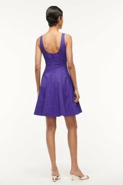 STAUD MINI WELLS DRESS   VIOLET
