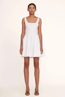 STAUD MINI WELLS DRESS   WHITE Sale