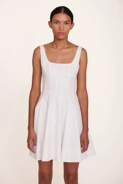 STAUD MINI WELLS DRESS   WHITE Sale