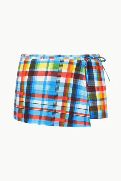 STAUD MIRA SWIM SKIRT  MADRAS PLAID MADRASPLAID Outlet