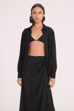 STAUD MIRIAM COVERUP TOP BLACK