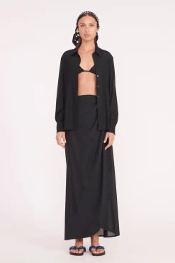 STAUD MIRIAM COVERUP TOP   BLACK
