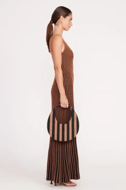 STAUD MOON BAG  BLACK TAN SEASHORE STRIPE BLACKTANSEASHORESTRIPE New