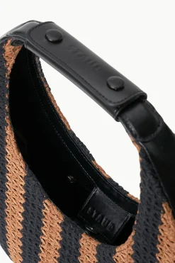 STAUD MOON BAG  BLACK TAN SEASHORE STRIPE BLACKTANSEASHORESTRIPE New