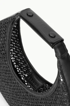 STAUD MOON WOVEN BAG   BLACK