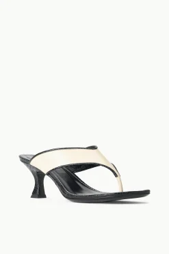 STAUD NATALIA THONG SANDAL  CREAM BLACK CREAMBLACK Best