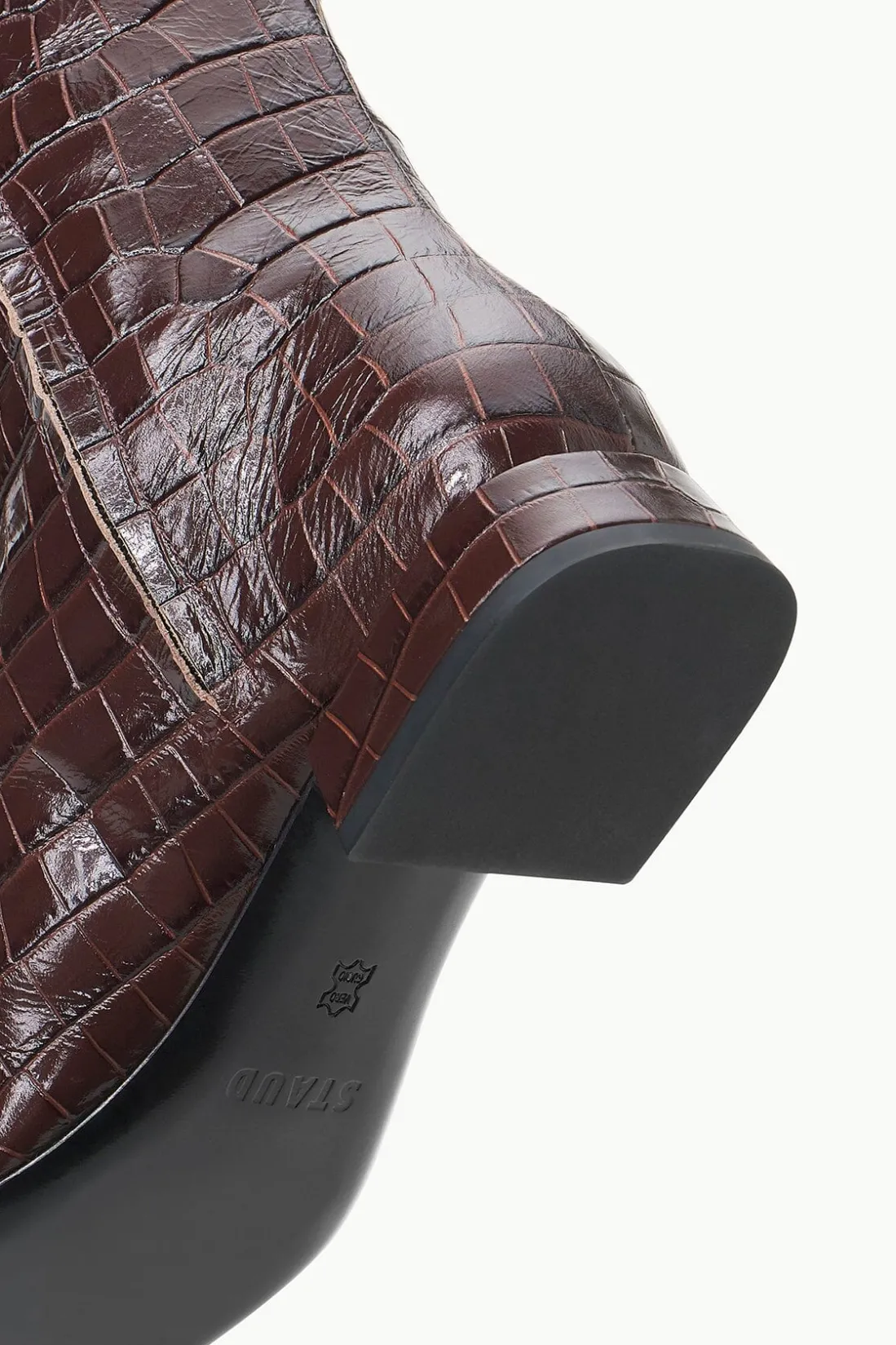 STAUD OLGA BOOT CROC EMBOSSED ESPRESSO Outlet