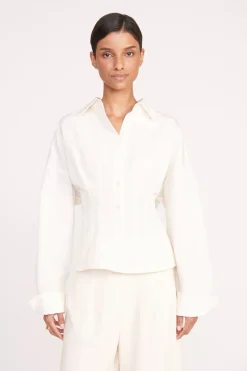 STAUD OPHELIA TOP   IVORY Sale