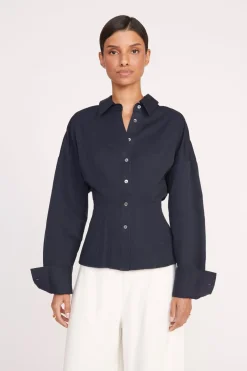 STAUD OPHELIA TOP   NAVY Outlet