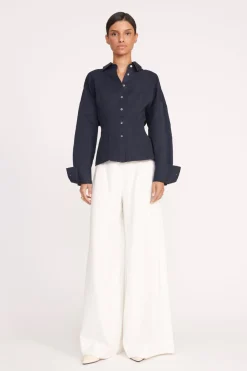 STAUD OPHELIA TOP   NAVY Outlet