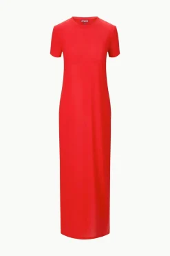 STAUD OTTILIE DRESS  RED ROSE REDROSE