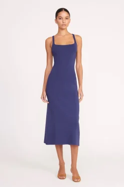 STAUD PAITYN DRESS   NAVY Clearance