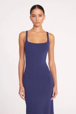 STAUD PAITYN DRESS   NAVY Clearance