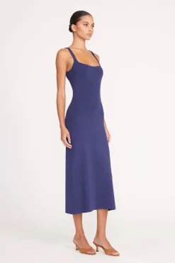 STAUD PAITYN DRESS   NAVY Clearance