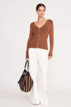 STAUD PERRY BAG  BLACK TAN SEASHORE STRIPE BLACKTANSEASHORESTRIPE Discount