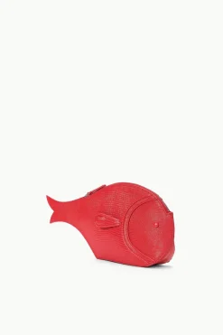 STAUD PESCE LEATHER CLUTCH  RED ROSE REDROSE Discount
