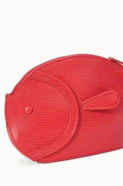 STAUD PESCE LEATHER CLUTCH  RED ROSE REDROSE Discount