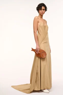STAUD PESCE LEATHER CLUTCH   TAN Outlet