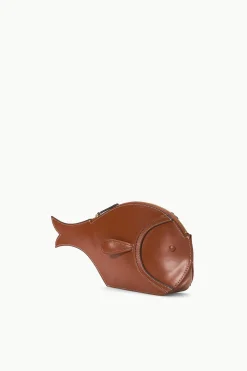 STAUD PESCE LEATHER CLUTCH   TAN Outlet
