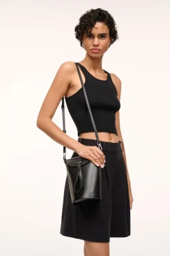STAUD PHOEBE CONVERTIBLE BUCKET BAG   BLACK New