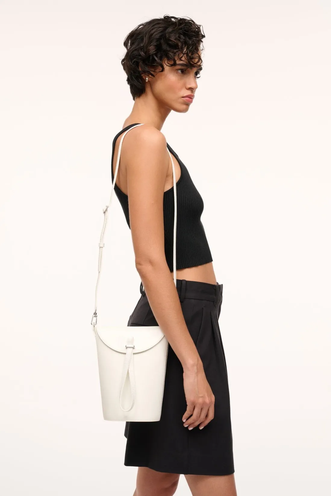 STAUD PHOEBE CONVERTIBLE BUCKET BAG PAPER Sale