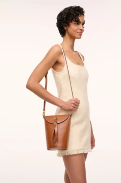 STAUD PHOEBE CONVERTIBLE BUCKET BAG   TAN