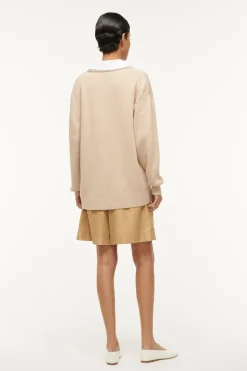 STAUD PIETRO SWEATER CAMEL WHITE CAMELWHITE Best