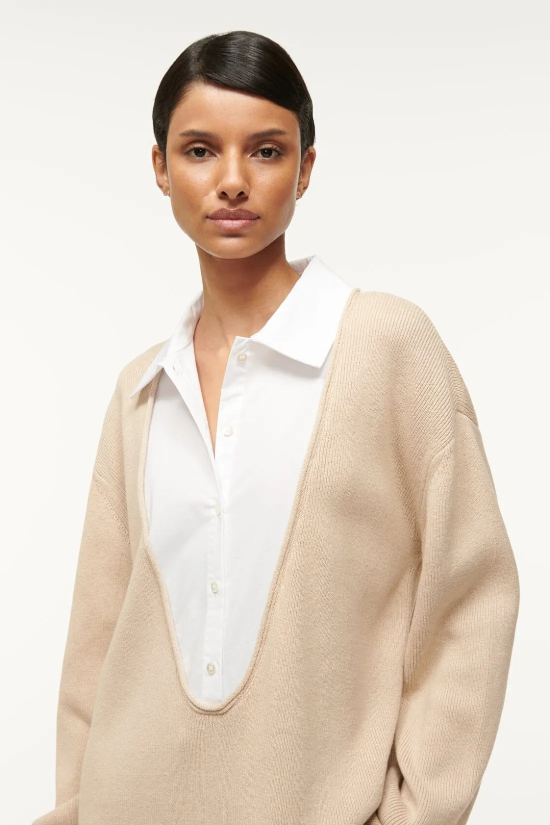 STAUD PIETRO SWEATER CAMEL WHITE CAMELWHITE Best