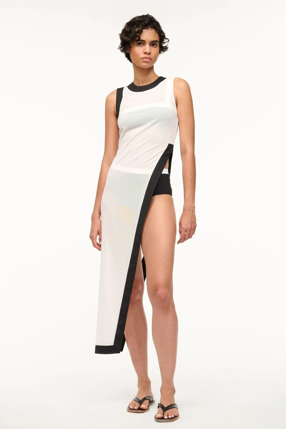 STAUD POINTER COVERUP TOP WHITE BLACK WHITEBLACK Best