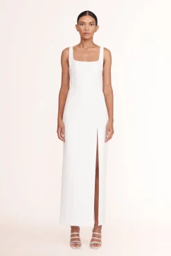 STAUD PORTRAIT DRESS   WHITE Sale