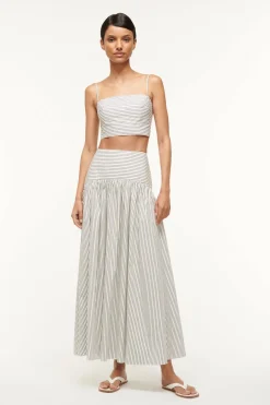 STAUD PROCIDA SKIRT  IVORY MICRO STRIPE IVORYMICROSTRIPE Best