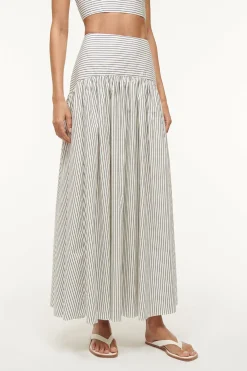 STAUD PROCIDA SKIRT  IVORY MICRO STRIPE IVORYMICROSTRIPE Best