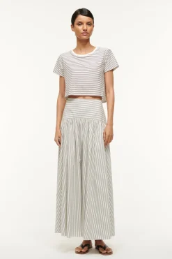 STAUD PROCIDA SKIRT  IVORY MICRO STRIPE IVORYMICROSTRIPE Best