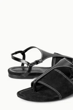STAUD PURA VIDA FLAT SANDAL BLACK Clearance