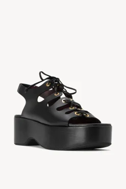 STAUD QUINN PLATFORM SANDAL   BLACK New