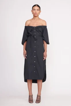 STAUD REESE DRESS   BLACK Discount
