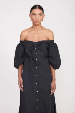 STAUD REESE DRESS   BLACK Discount