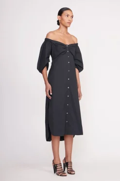 STAUD REESE DRESS   BLACK Discount