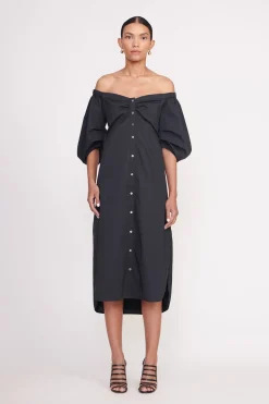 STAUD REESE DRESS   BLACK Discount
