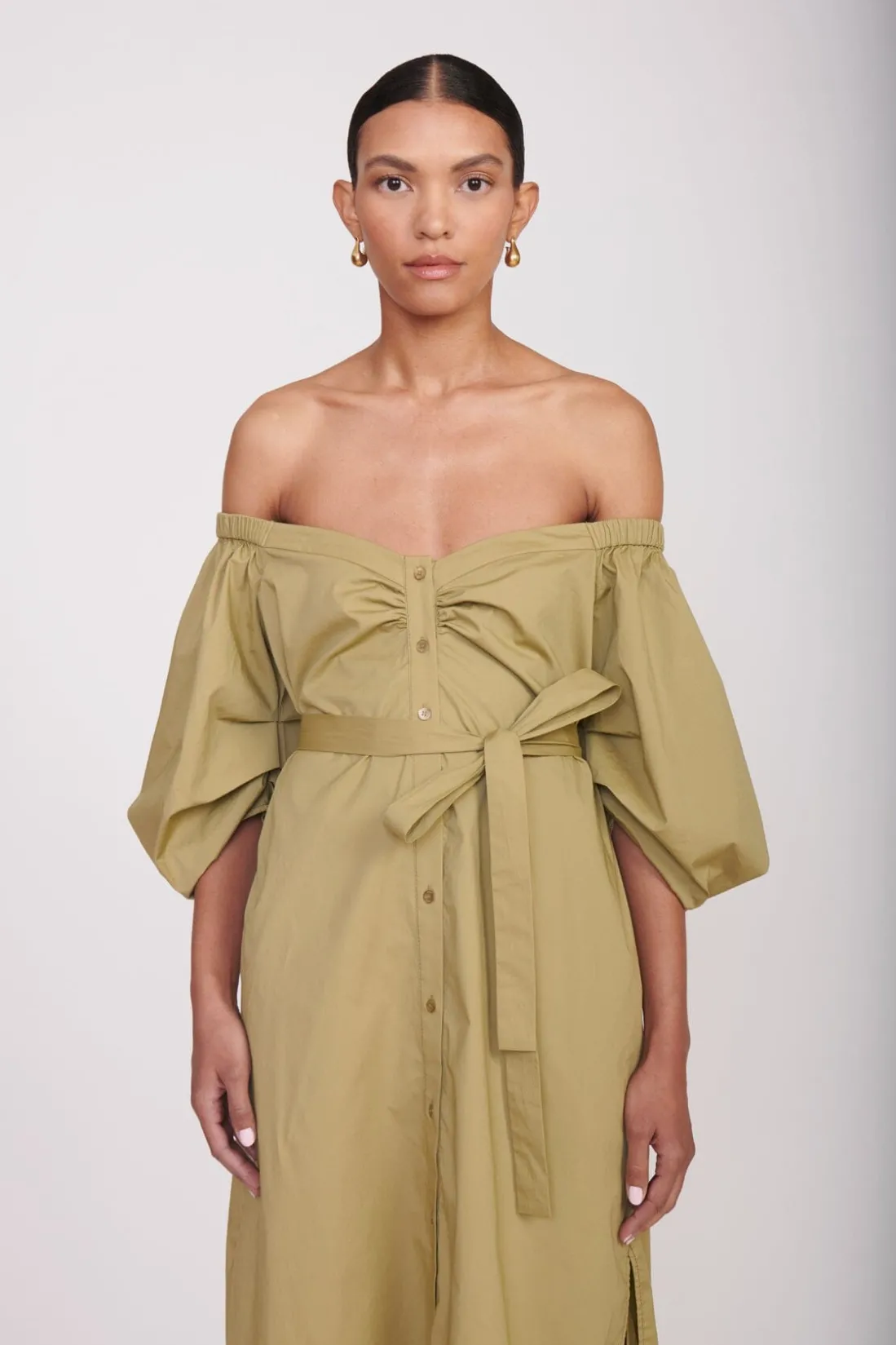STAUD REESE DRESS KHAKI New