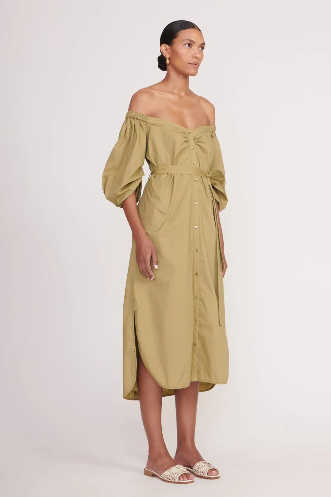 STAUD REESE DRESS KHAKI New