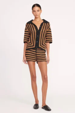 STAUD SAMARA SHORT  BLACK TAN SEASHORE STRIPE BLACKTANSEASHORESTRIPE Online
