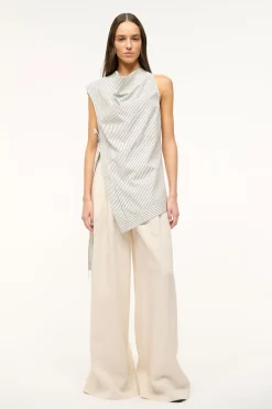 STAUD SAWYER TOP IVORY MICRO STRIPE IVORYMICROSTRIPE Outlet