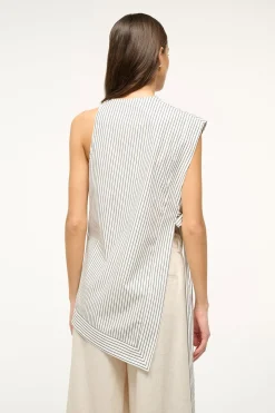 STAUD SAWYER TOP  IVORY MICRO STRIPE IVORYMICROSTRIPE Outlet