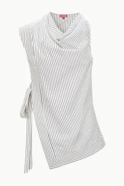 STAUD SAWYER TOP  IVORY MICRO STRIPE IVORYMICROSTRIPE Outlet
