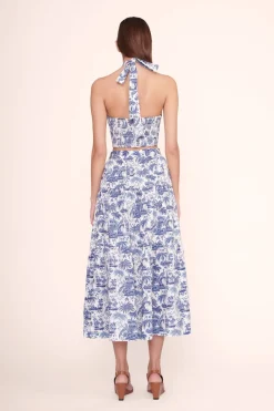 STAUD SEA SKIRT BLUE TOILE BLUETOILE Discount